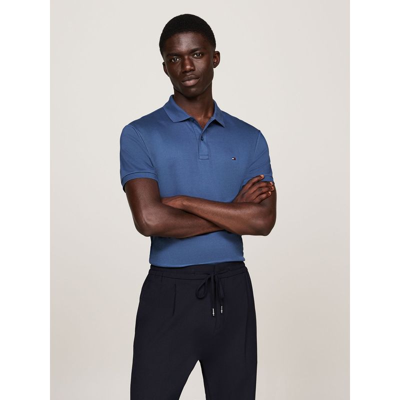 TOMMY HILFIGER - Polo Essential Liquid Cotton Azul Tommy Hilfiger