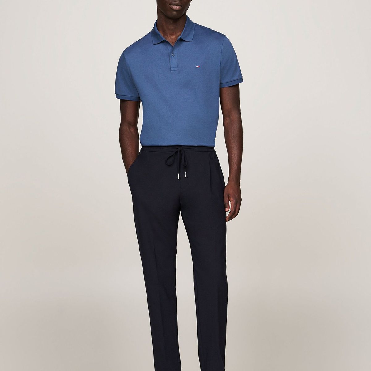 TOMMY HILFIGER - Polo Essential Liquid Cotton Azul Tommy Hilfiger