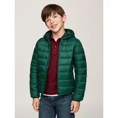 TOMMY HILFIGER - Parka Ligera De Niño Con Logo Verde