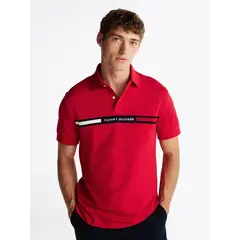 TOMMY HILFIGER - Polo Chest Insert Logo Rojo