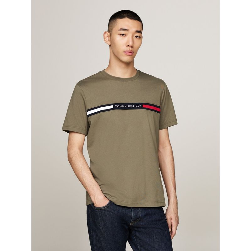 TOMMY HILFIGER - Polera Chest Insert Logo Verde Tommy Hilfiger