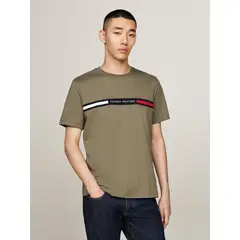 TOMMY HILFIGER - Polera Chest Insert Logo Verde