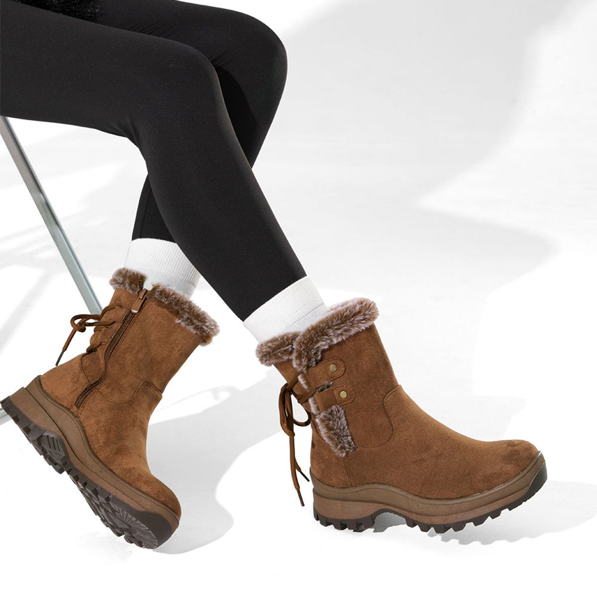 WEIDE - Botin Mujer Casual Con Felpa Plataforma Vintage Weide CZY611