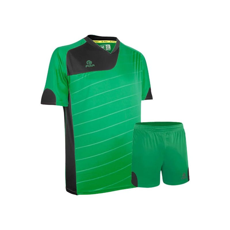 FOUR - Camiseta Futbol y Short - Verde Negro - Four Torino - M
