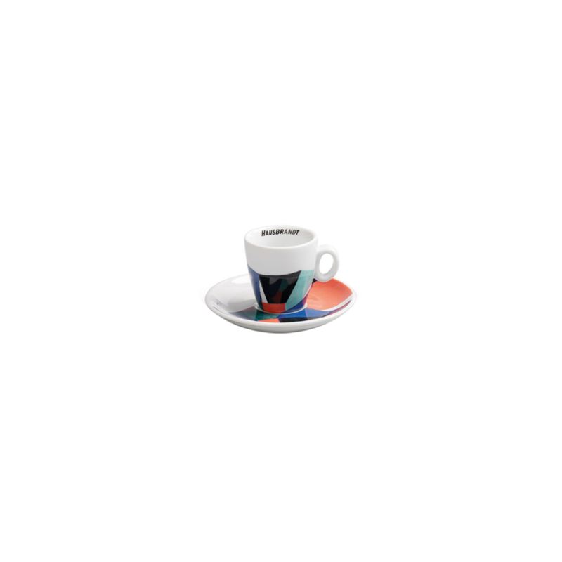 CAFE - TAZA Y PLATO HAUSBRANDT PARA ESPRESSO LÍNEA GEOMÉTRICA 70 ML  HAUSBRANDT
