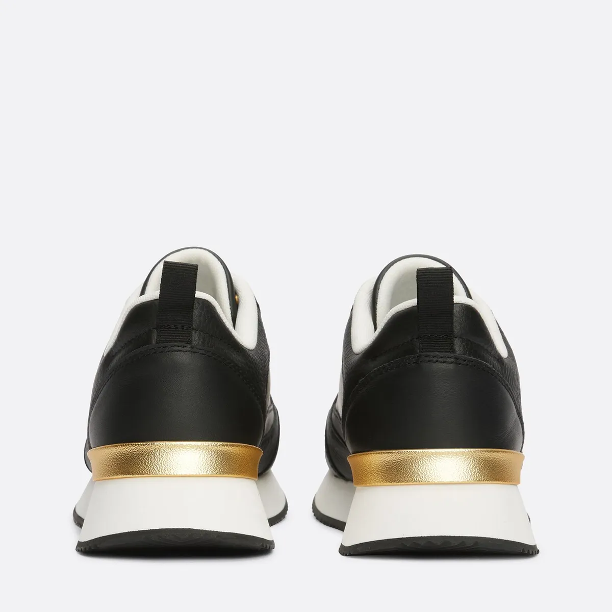 TOMMY HILFIGER - Zapatillas Feminine Running De Cuero Negro Tommy Hilfiger