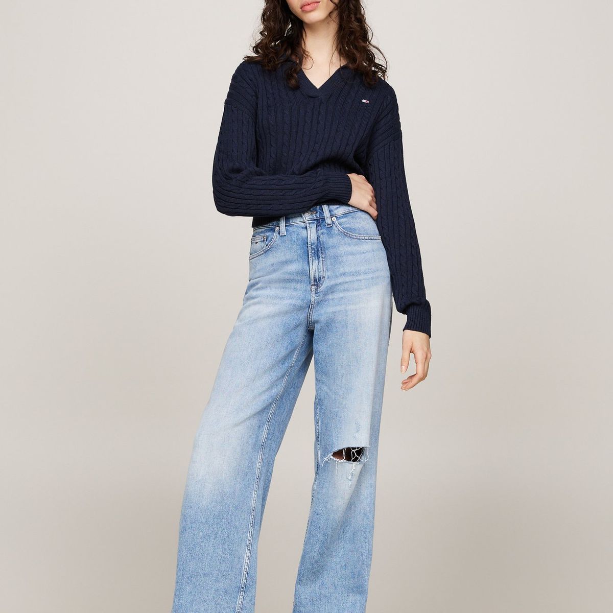 TOMMY HILFIGER - Zapatillas Essential Con Suela Dentada Beige Tommy Hilfiger