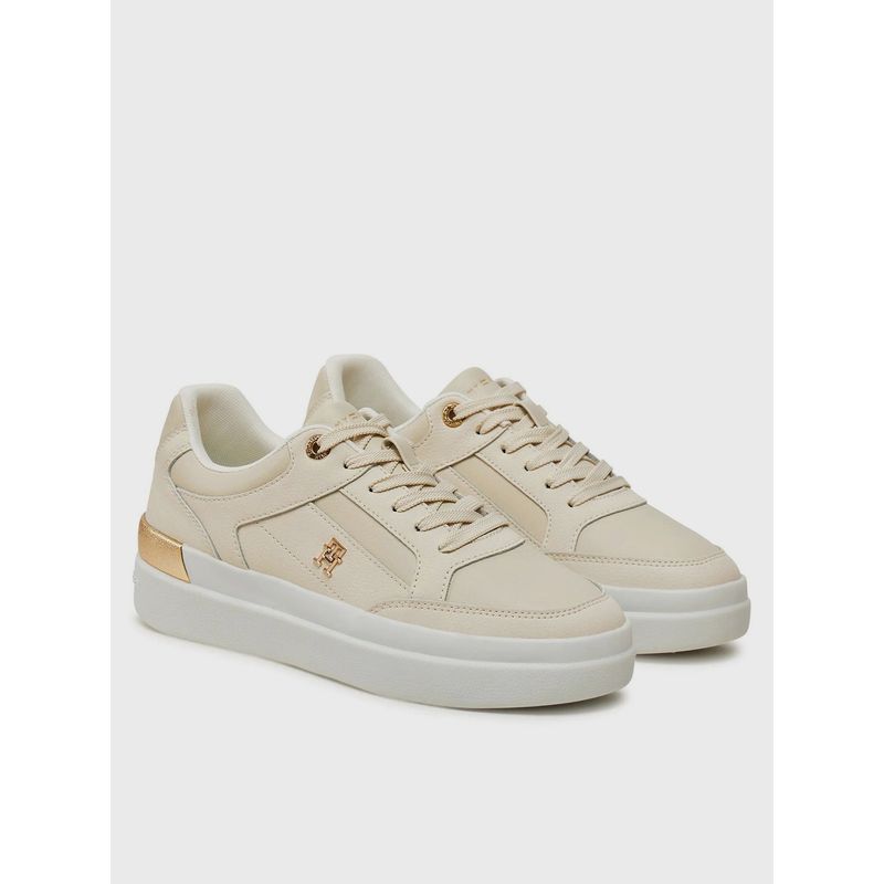 TOMMY HILFIGER - Zapatillas Feminine Court Con Logo Beige Tommy Hilfiger
