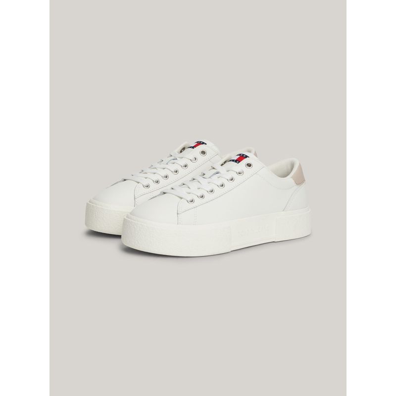 TOMMY HILFIGER - Zapatillas De Plataforma Con Logo Blanco Tommy Hilfiger