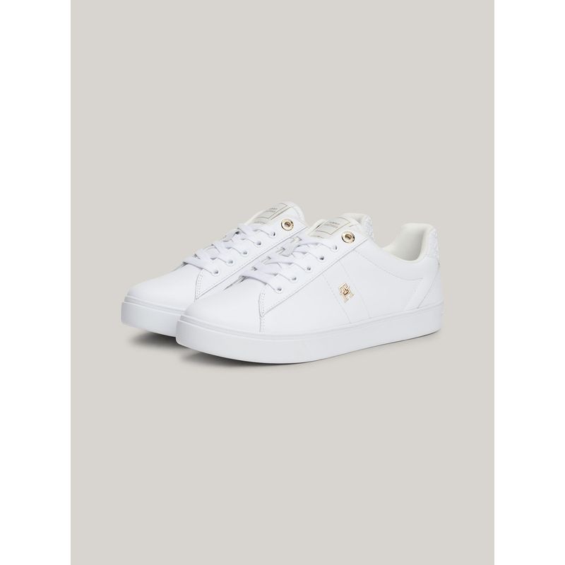 TOMMY HILFIGER - Zapatillas De Cuero Essential Monogram Blanco Tommy Hilfiger