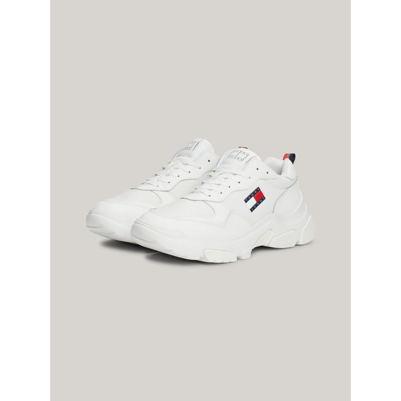 TOMMY HILFIGER - Zapatillas Lightweight Hybrid De Cuero Blanco Tommy Hilfiger