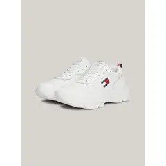 TOMMY HILFIGER - Zapatillas Lightweight Hybrid De Cuero Blanco
