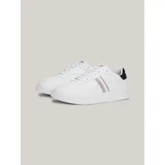 TOMMY HILFIGER - Zapatillas Supercup Stripes De Cuero Blanco