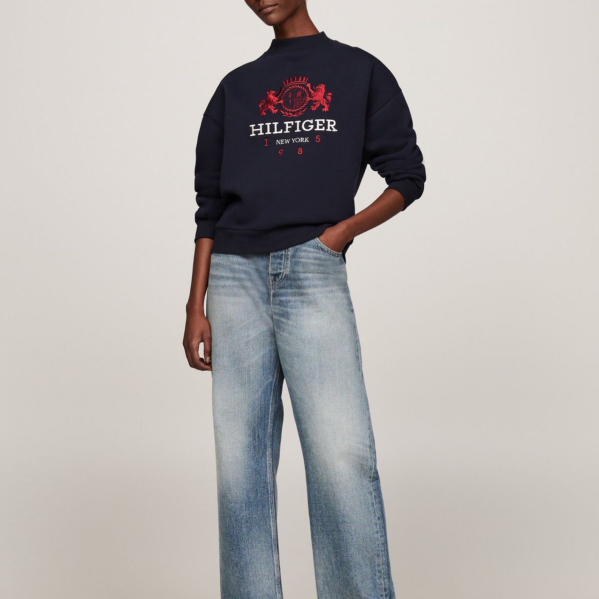 TOMMY HILFIGER - Zapatillas Feminine Running De Cuero Beige Tommy Hilfiger