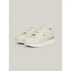 TOMMY HILFIGER - Zapatillas Feminine Running De Cuero Beige