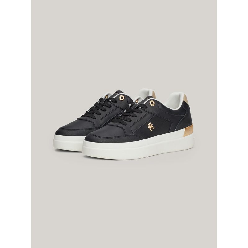 TOMMY HILFIGER - Zapatillas Feminine Court Con Logo Negro Tommy Hilfiger
