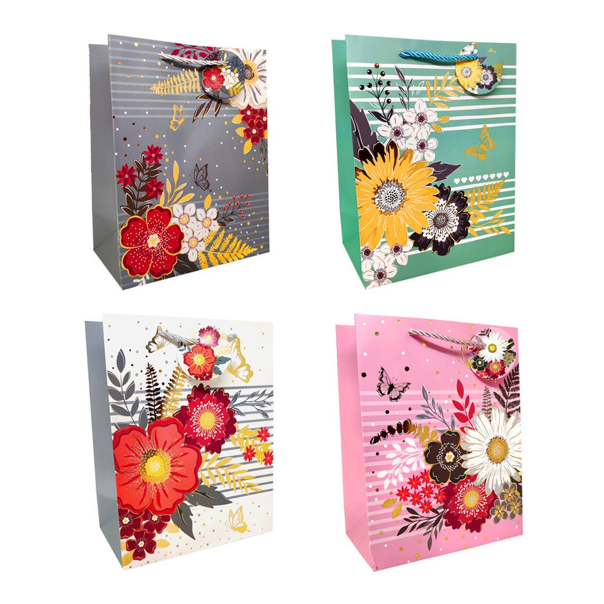 GENERICO - BOLSA DE REGALO FLOREADO BOUQUET 18X23 X1UNI