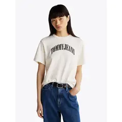 TOMMY HILFIGER - Polera Stardust Varsity Logo Blanco