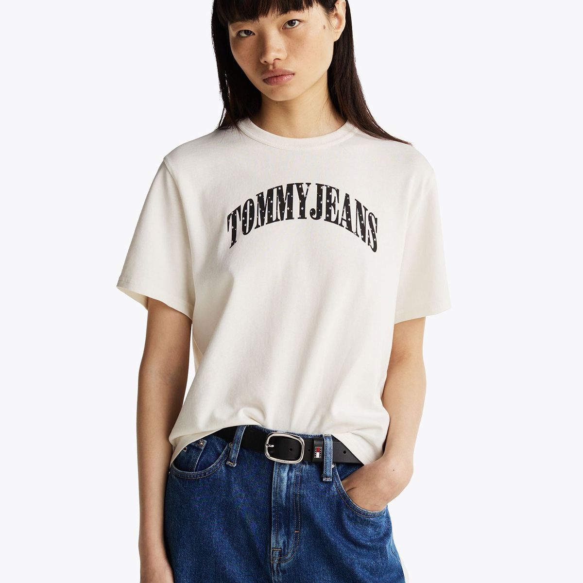 TOMMY HILFIGER - Polera Stardust Varsity Logo Blanco Tommy Hilfiger