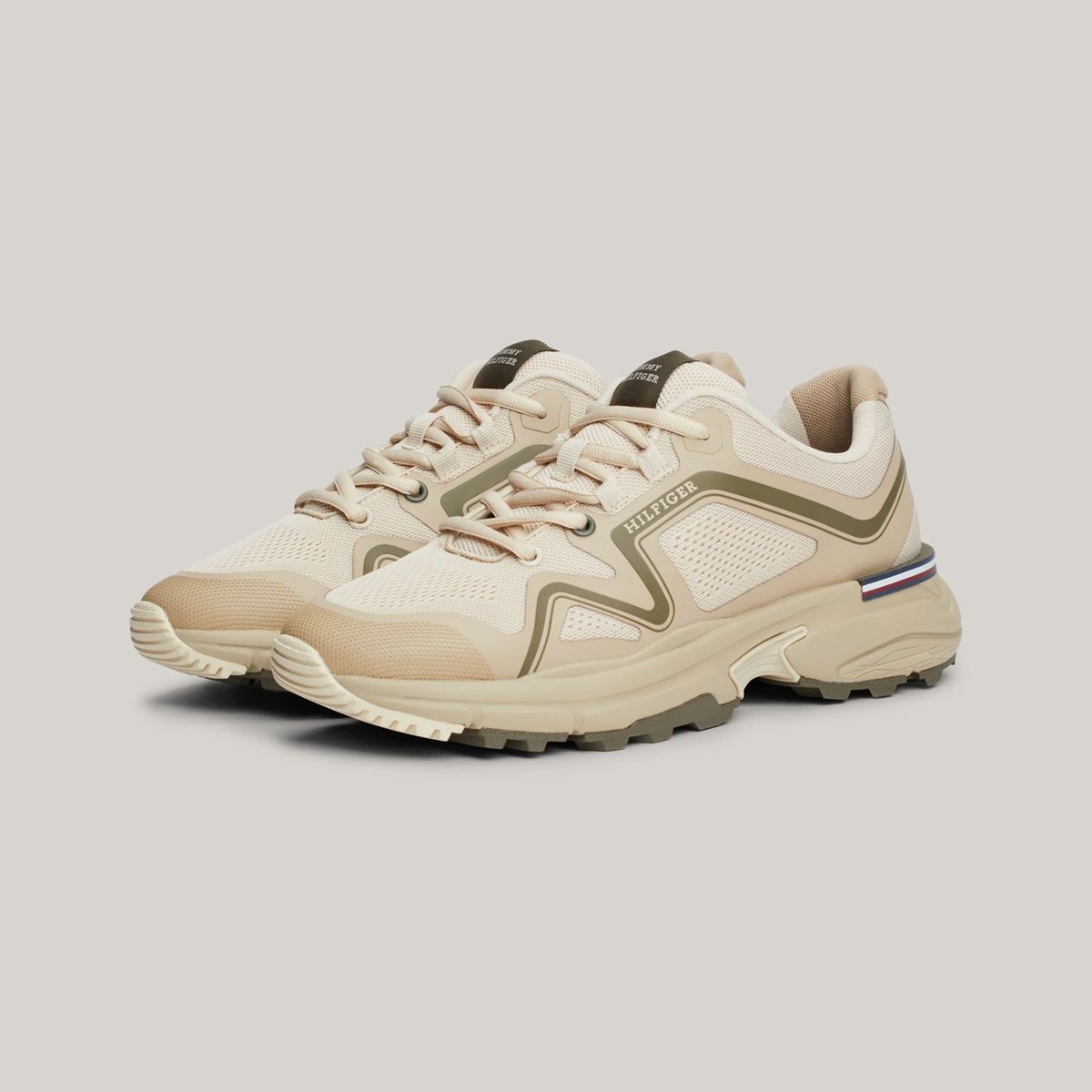 TOMMY HILFIGER - Zapatillas Runner Tech Con Logo Beige Tommy Hilfiger