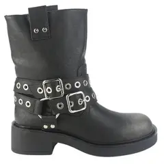 CHALADA - Botin Mujer Negro Casual Biker-5
