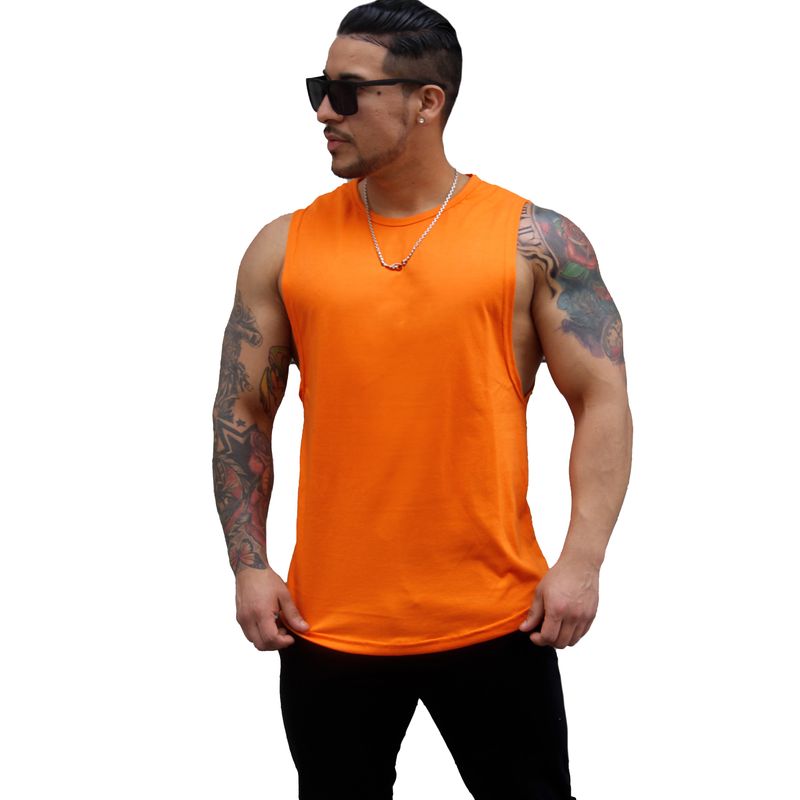 ADEMAN - Polera musculosa gym cuello redondo lisa