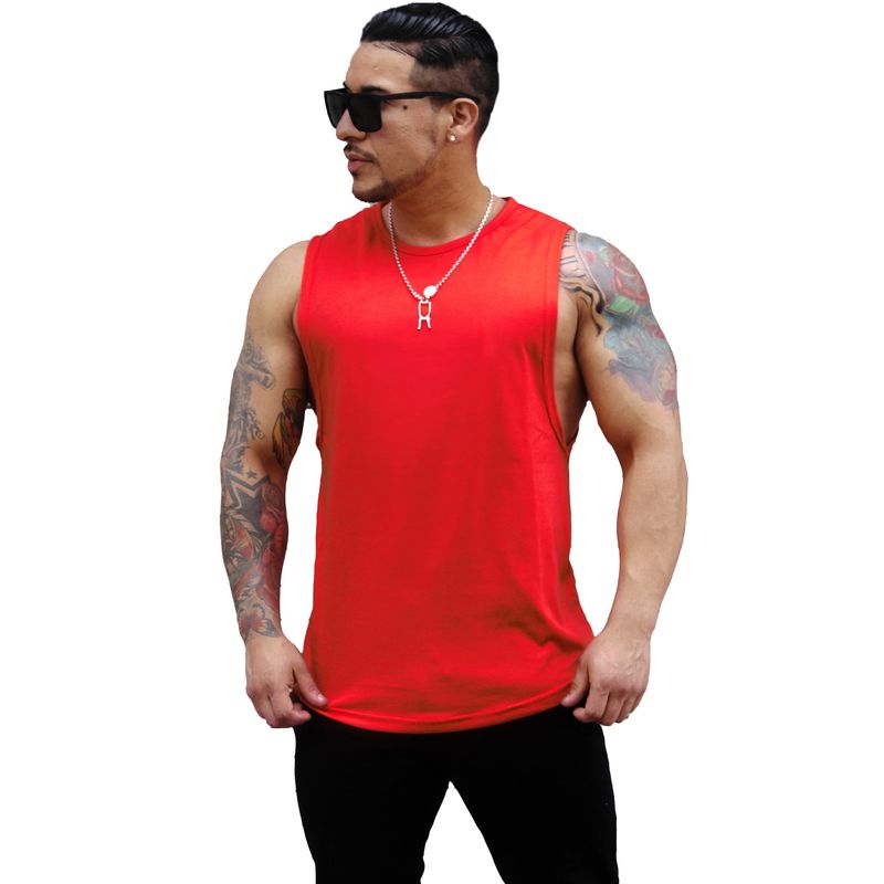 ADEMAN - Polera musculosa gym cuello redondo lisa