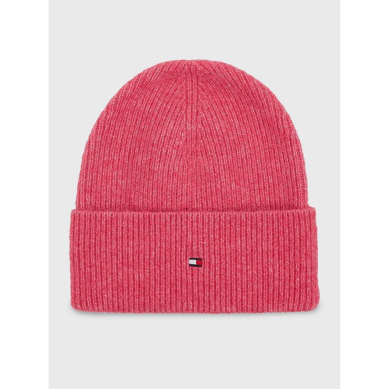 TOMMY HILFIGER - Beanie Essential Con Logo Rosado Tommy Hilfiger