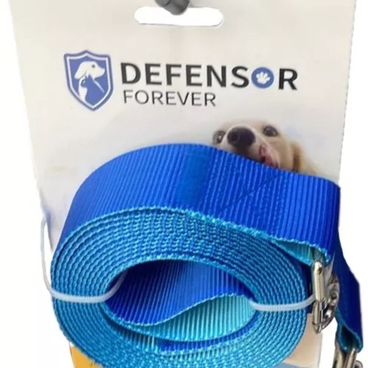 DEFENSOR FOREVER - Correa Plana Larga Para Perros 4,5metros X 2,5 cm Azul