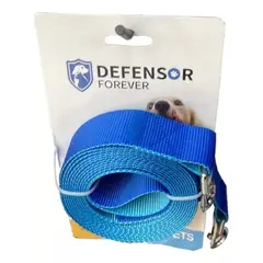 DEFENSOR FOREVER - Correa Plana Larga Para Perros 4,5metros X 2,5 cm Azul