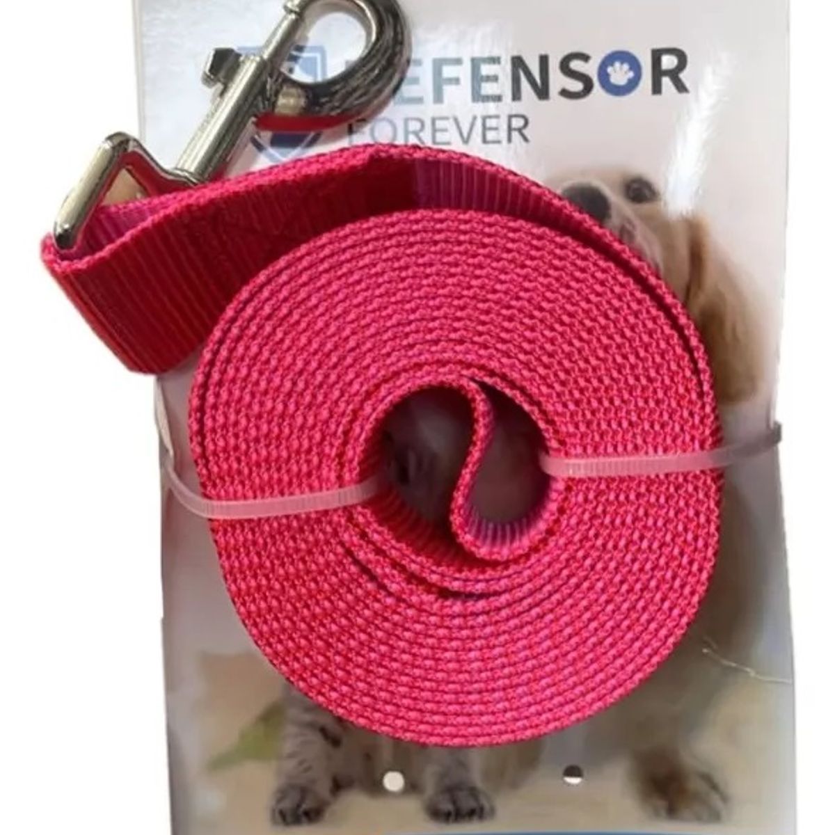 DEFENSOR FOREVER - Correa Plana Larga Para Perros 45mts X 25cm Rojo