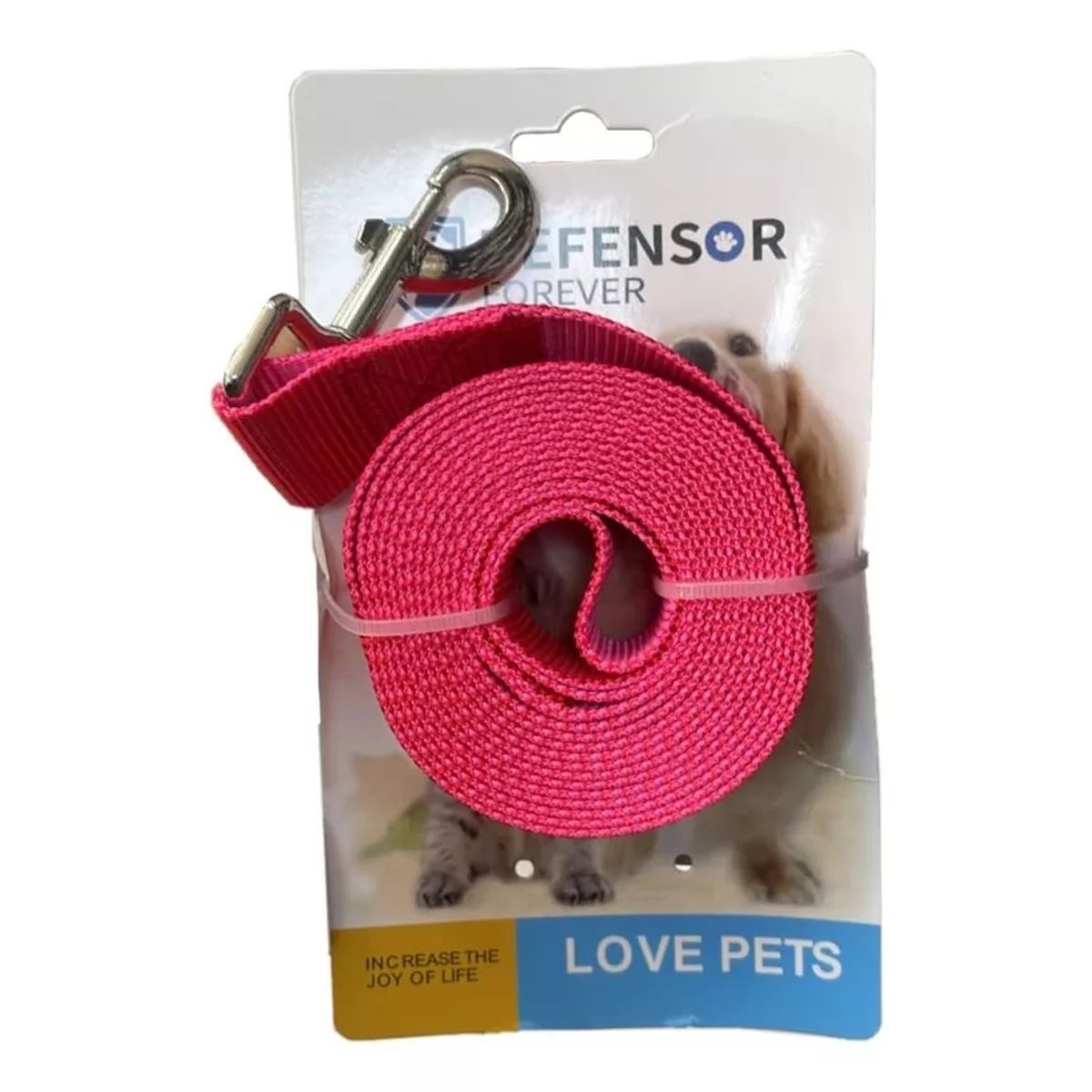 DEFENSOR FOREVER - Correa Plana Larga Para Perros 45mts X 25cm Rojo