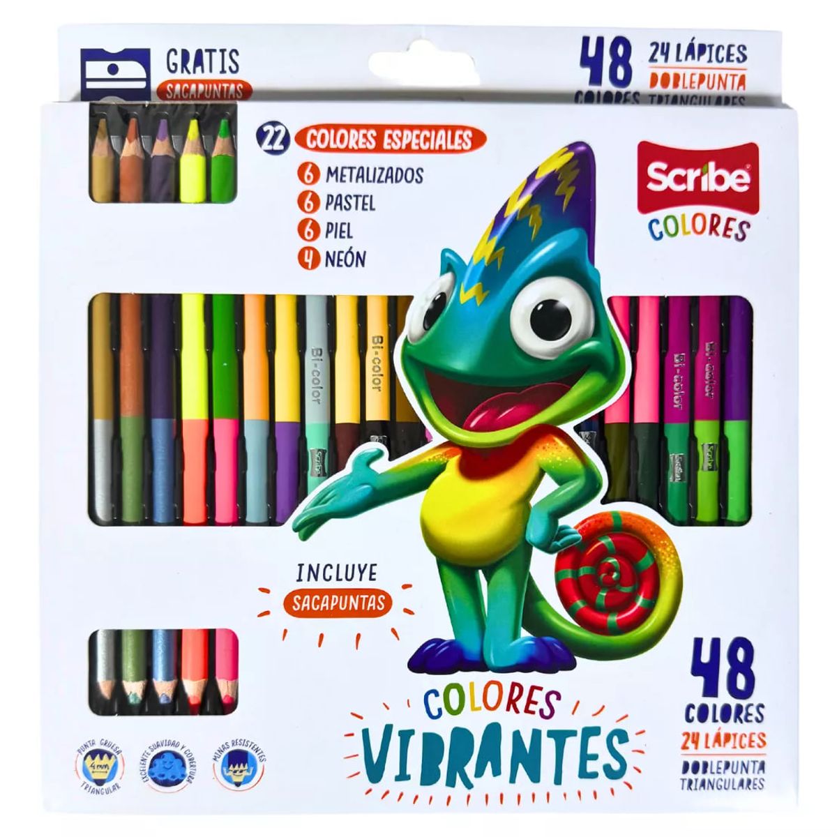 GENERICO - Lápices De Colores Scribe 24 Ud Doble Punta X 48 Colores