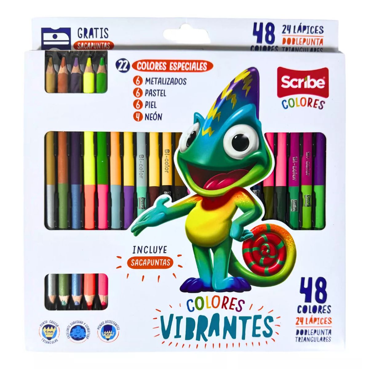 GENERICO - Lápices De Colores Scribe 24 Ud Doble Punta X 48 Colores
