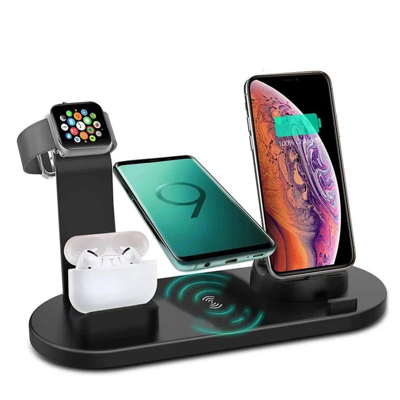 GENERICO - Cargador IPhone Inalambrico Multifunción Teléfono Reloj Audifonos