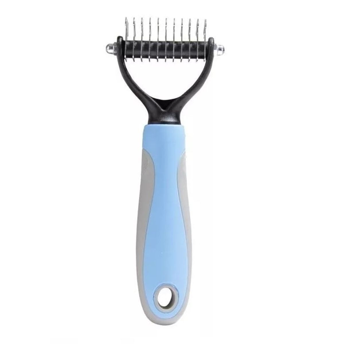 DEFENSOR FOREVER - Cepillo Corta Nudo Mascota Perro Gatos celeste Talla S