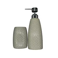 OEM - Set De Baño 2 Piezas Ceramica Jabon Porta Cepillo Gb