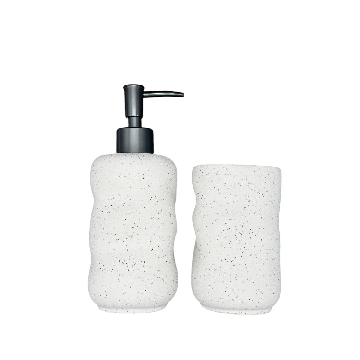 OEM - Set De Baño 2 Piezas Ceramica Jabon Porta Cepillo Bn