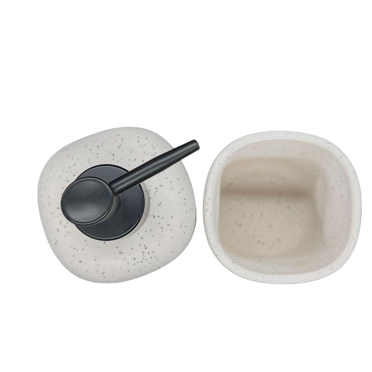 OEM - Set De Baño 2 Piezas Ceramica Jabon Porta Cepillo Bn