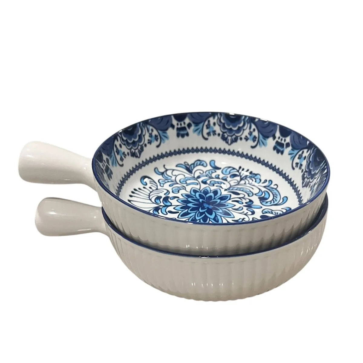 GENERICO - Pack 2 Plato Bowl Sopero Con Asa Paila Diseños 16x5cm