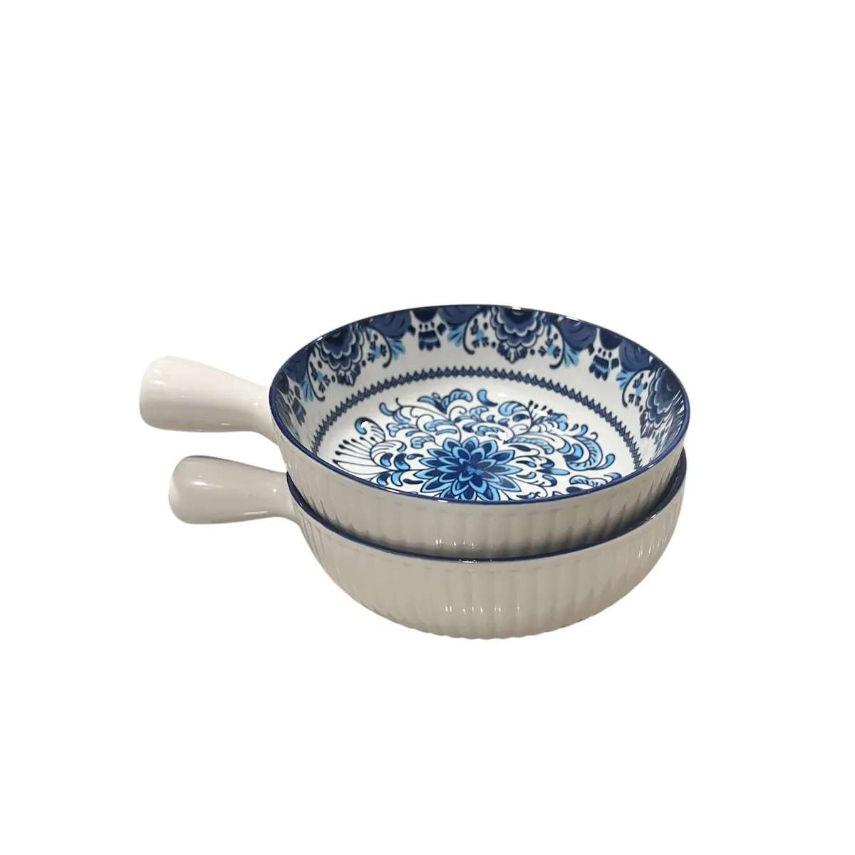 GENERICO - Pack 2 Plato Bowl Sopero Con Asa Paila Diseños 16x5cm