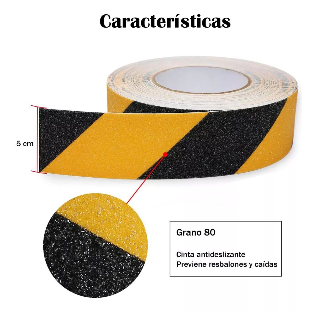 KUANGYE - Cinta Antiderrapante Adhesiva Abrasivo Piso Seguridad 15m