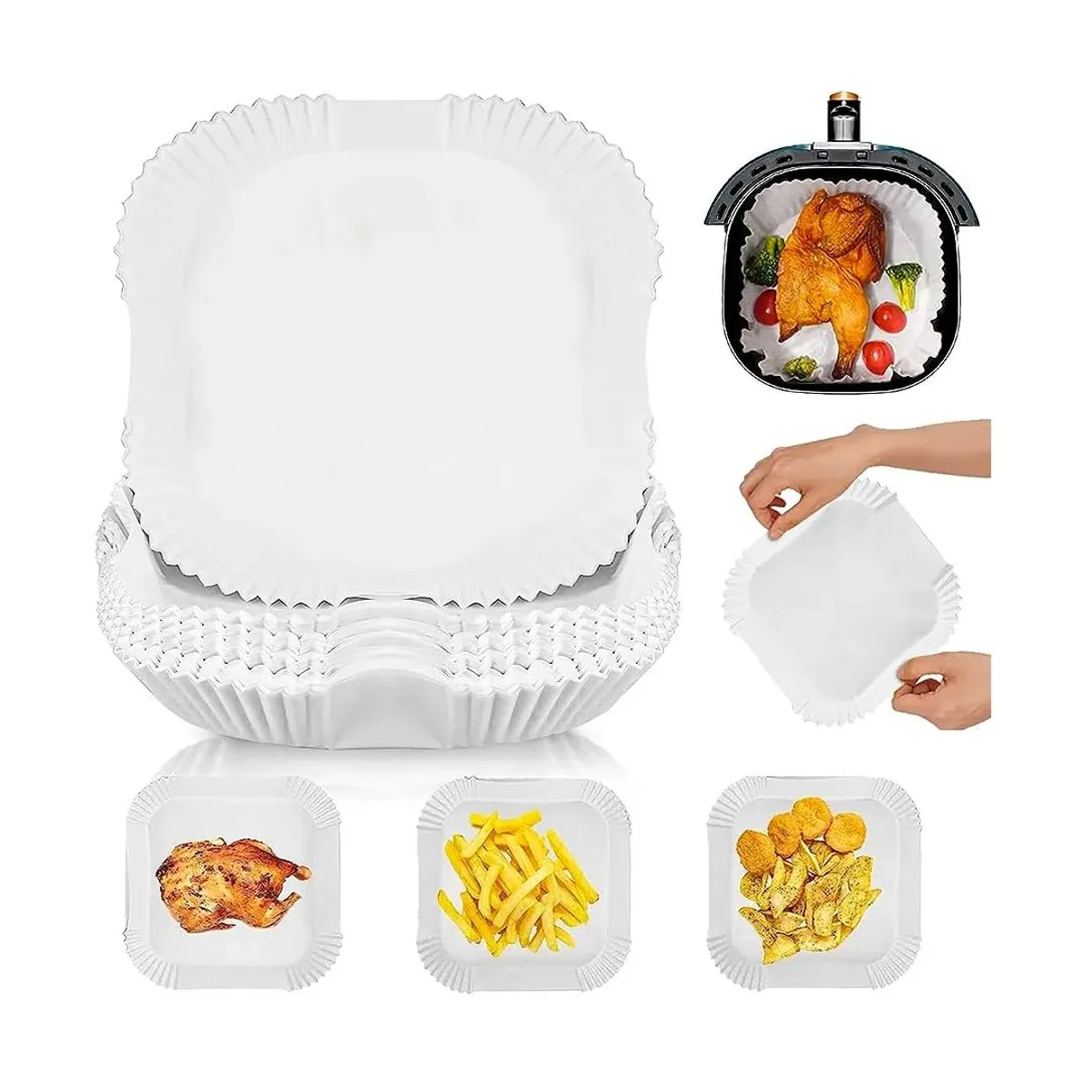 OEM - Papel Forro Freidora Airfryer Antiadherente 50und 20cm