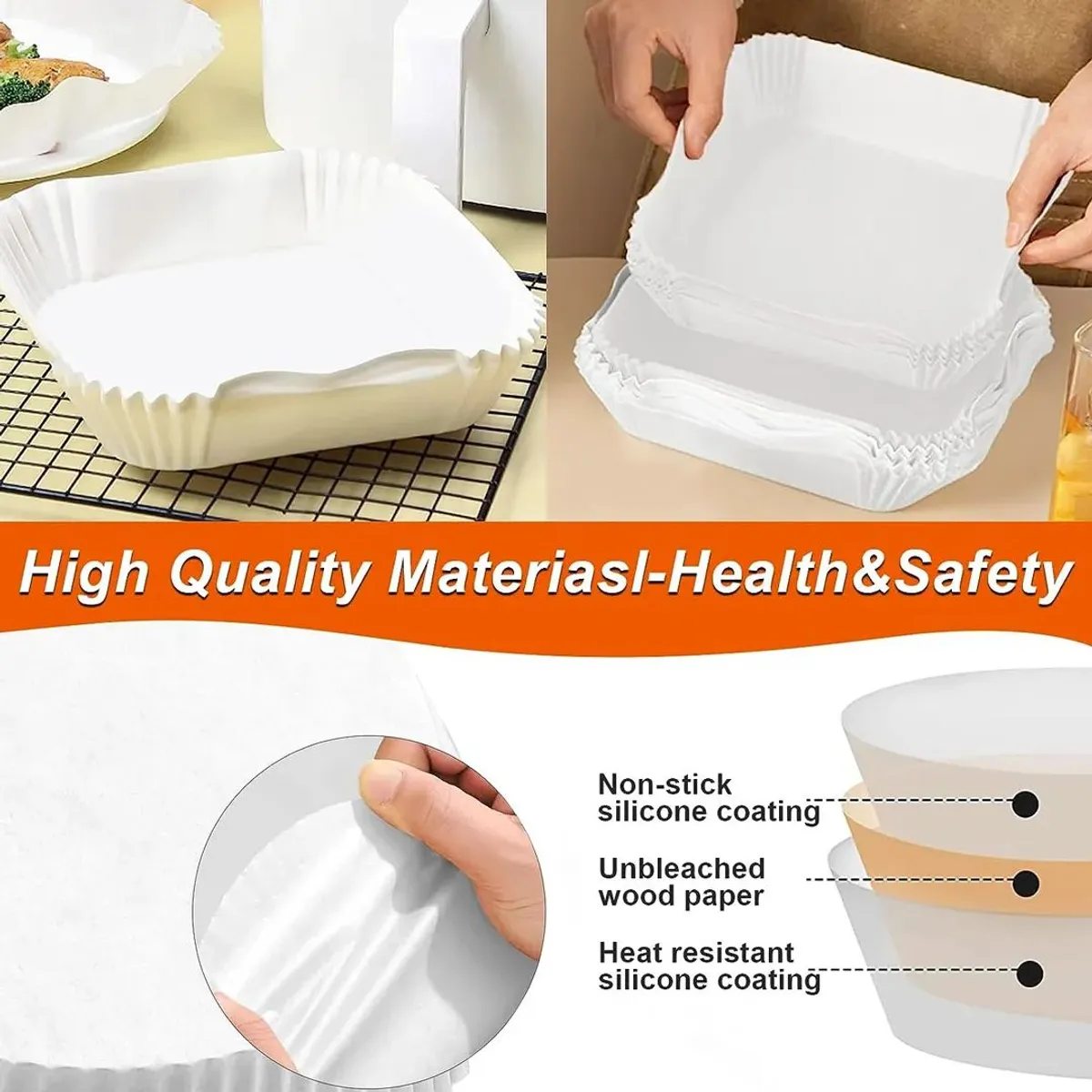 OEM - Papel Forro Freidora Airfryer Antiadherente 50und 20cm