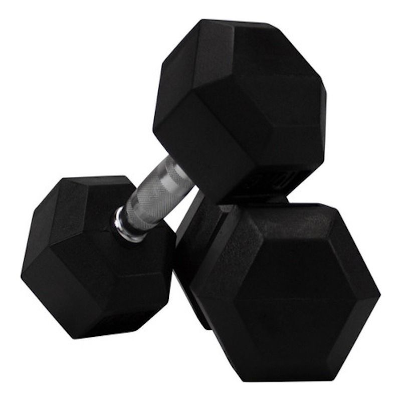 GENERICO - Mancuerna Hexagonal De Caucho 5 Kg (total 10kg El Par)