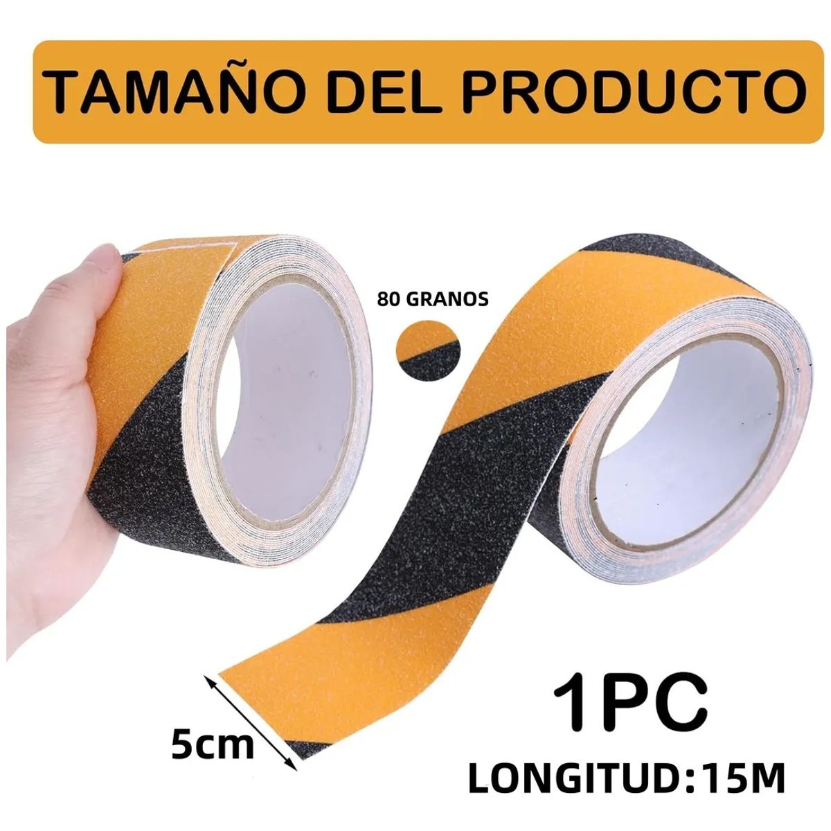 KUANGYE - Cinta adhesiva antideslizante Para Escaleras y Suelos 15mts