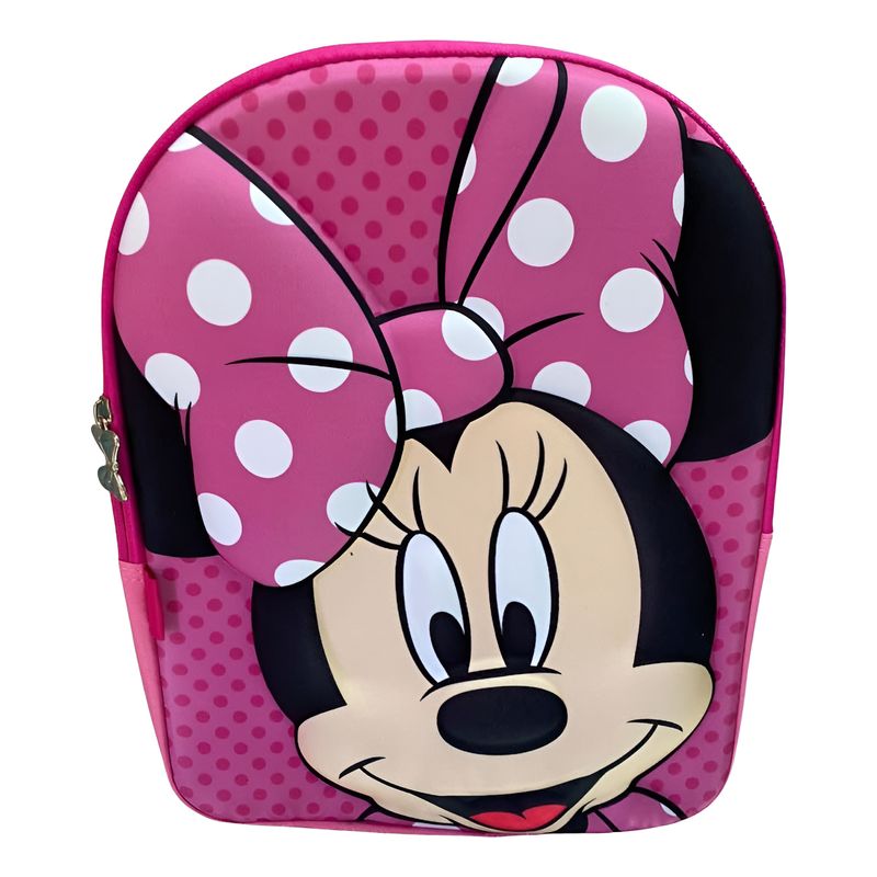 OEM - Mochila Escolar Infantil 3D Face Minnie Mouse