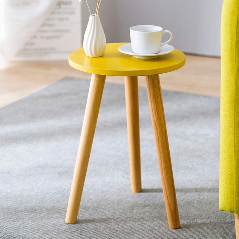 TATEE - Velador Mesa de Centro Madera Redonda Mesa redonda pequeña 40×40×52cm
