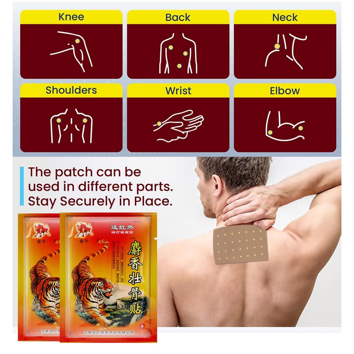 GENERICO - Balsamo De Tigre Parches Alivio Dolor Tiger Balm Patch 8 Un