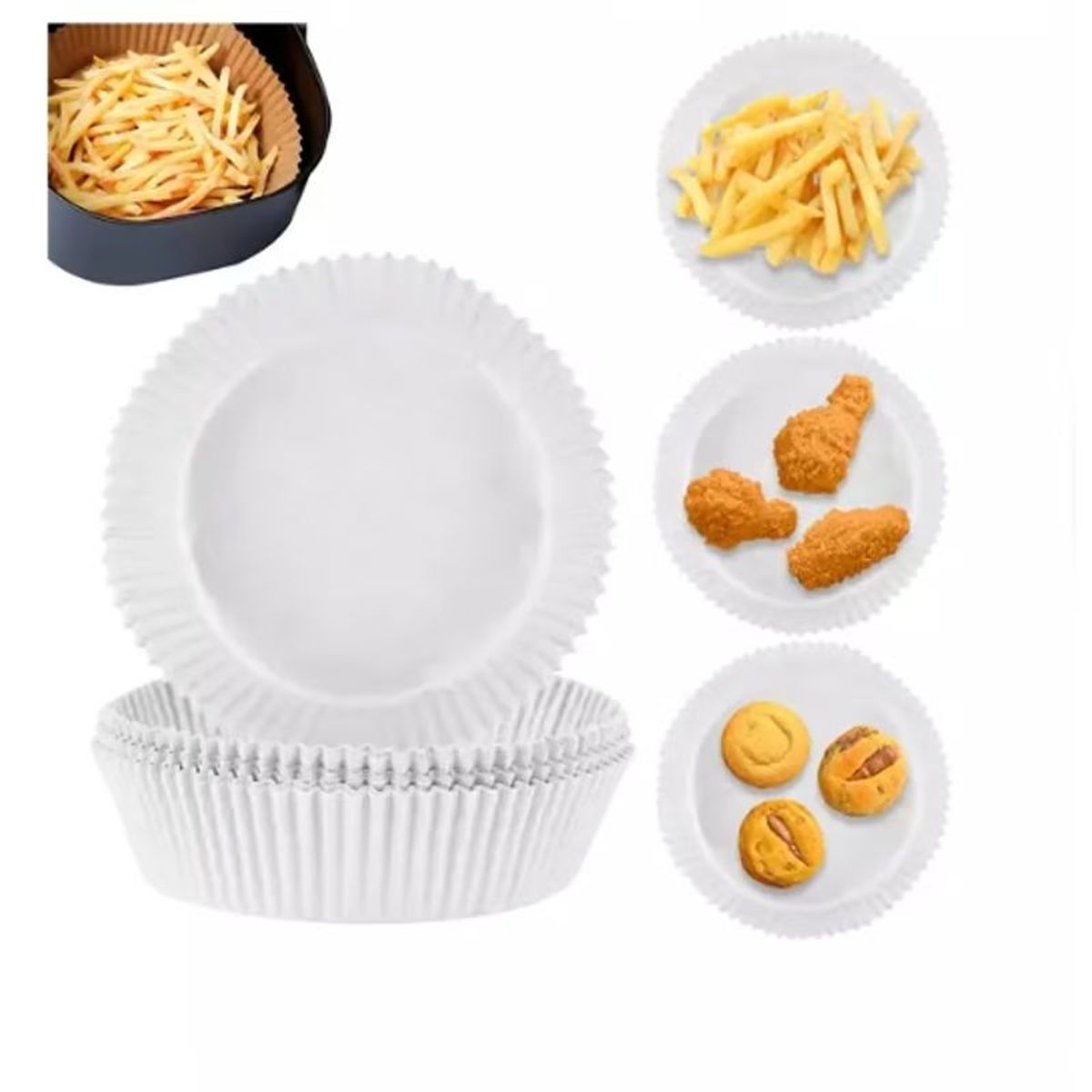 OEM - Papel Forro Freidora Airfryer Antiadherente 50und 20cm R